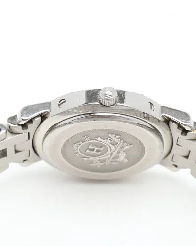Pre-owned Hermes Hermès Clipper 24mm Ca 2005 Watch In Silver