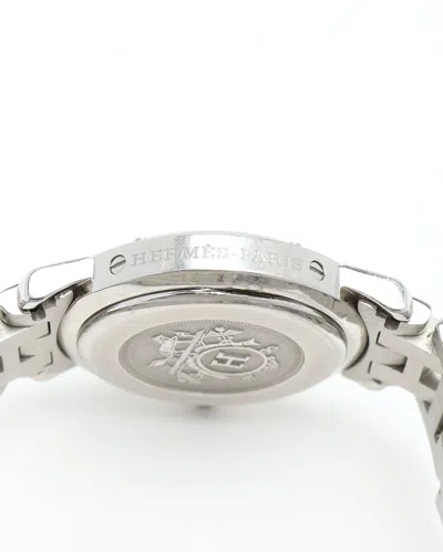 Pre-owned Hermes Hermès Clipper 24mm Ca 2005 Watch In Silver
