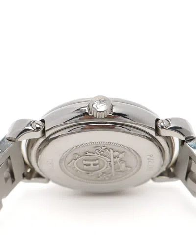 Pre-owned Hermes Hermès Pullman 25mm Ca 2000 Watch In Silver