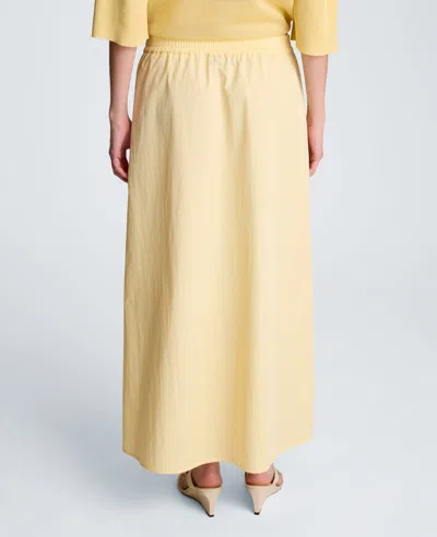 Kenneth Cole Pull On Maxi Skirt With Side Slits In Yellow