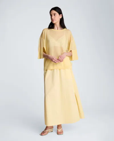 Kenneth Cole Pull On Maxi Skirt With Side Slits In Yellow