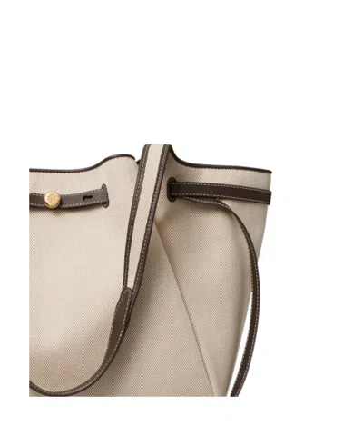 Tory Burch Romy Canvas Tote Shoulder Carryall Bag In Neutral