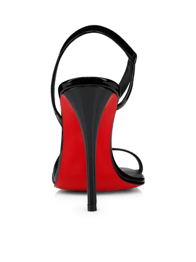Christian Louboutin 100mm Pink Z Leather Slingback Heeled Sandals In Black