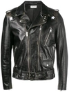 Saint Laurent Black Studded Leather Motorcycle Jacket