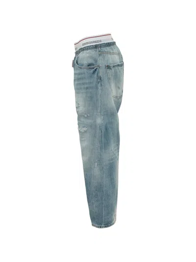 Dsquared2 Distressed Jeans In Blue