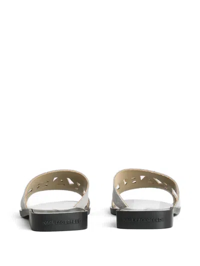 Karl Lagerfeld Glitter-effect Slides In Multi