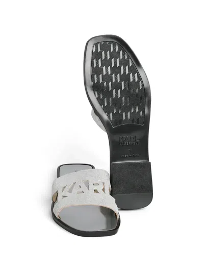Karl Lagerfeld Glitter-effect Slides In Multi