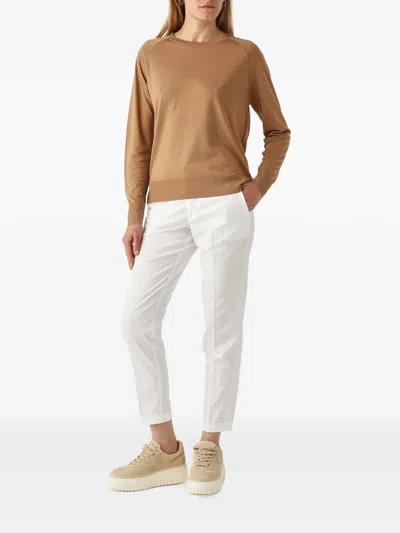 Herno Raglan-sleeve Button-slit T-shirt In Brown