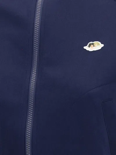 Fiorucci Cropped With Angels Patch Sweatshirt In Blue