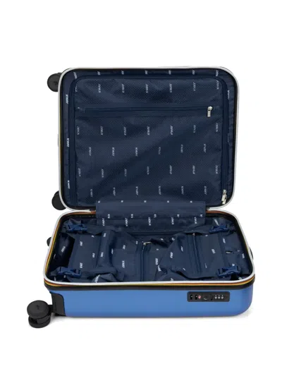K-way Debossed-logo Suitcase In Blue
