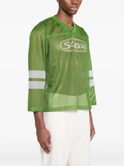 Stussy Logo-print Mesh T-shirt In Multi