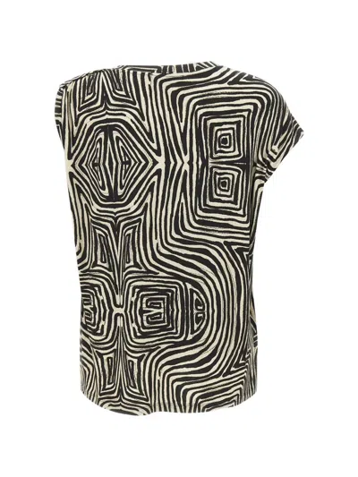 Elena Miro' Abstract-pattern Gathered T-shirt In Multi