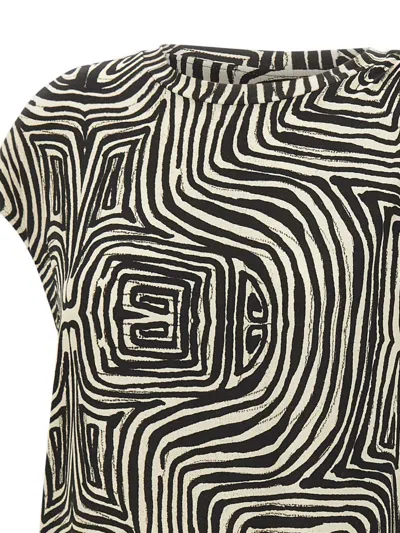 Elena Miro' Abstract-pattern Gathered T-shirt In Multi