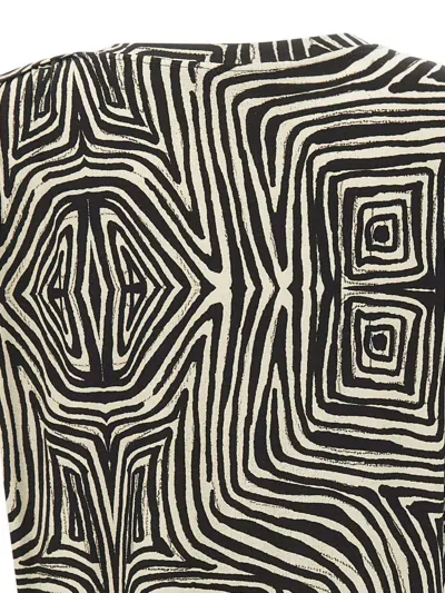 Elena Miro' Abstract-pattern Gathered T-shirt In Multi