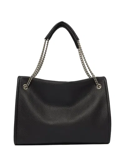 Orciani Chain-strap Pebble-leather Shoulder Bag In Black