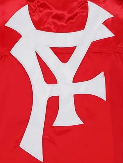 Pdf Cropped Satin Jacket With Button Closure In Red