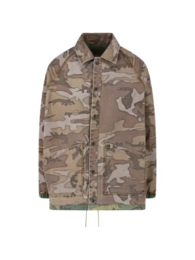 Needles Reversible Camouflage-pattern Jacket In Green