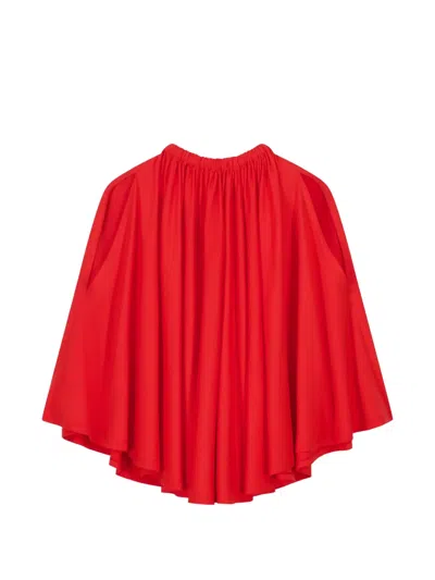 Coperni Asymmetric Draped Blouse In Red