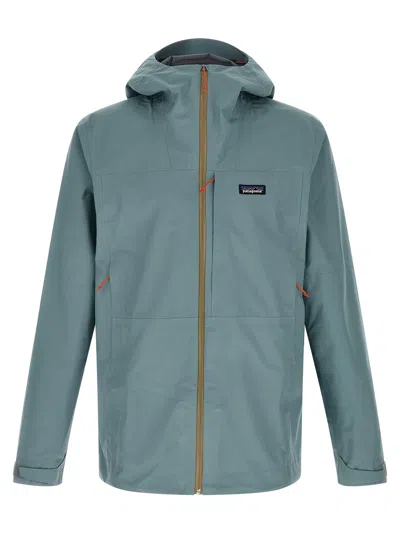 Patagonia Waterproof 3-layer Boulder Fork Jacket With Adjustable Features In Green