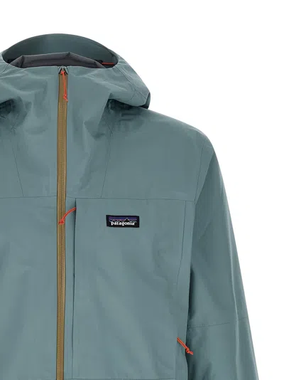 Patagonia Waterproof 3-layer Boulder Fork Jacket With Adjustable Features In Green