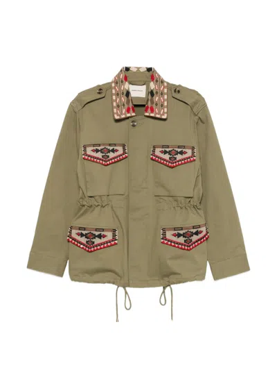Front Street Drawstring-waist Jacket In Green