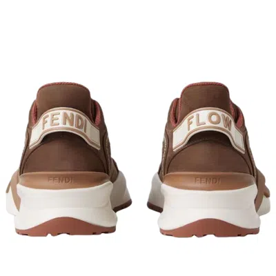 Fendi Chunky Sole Sneakers Featuring Perforated Design In Brown