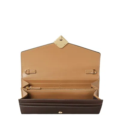 Fendi Ff Diamonds Continental With Chain In Purple