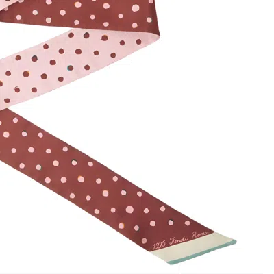 Fendi Women Silk Wrappy Bandeau With Falena Dots Motif In Pattern
