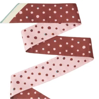 Fendi Women Silk Wrappy Bandeau With Falena Dots Motif In Pattern
