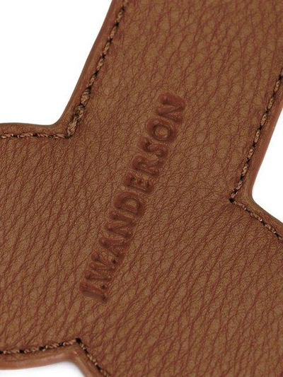 Shop Jw Anderson Leather Keychain In Brown