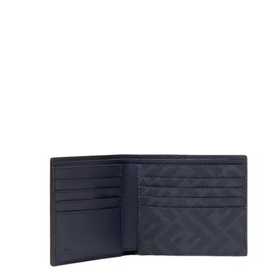 Fendi Ss26 Squared Ff Wallet 'dark Blue'