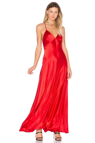 Jill Jill Stuart Satin Slip Gown In Cherry