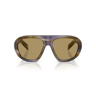 Prada Womens Brown Pr C05s Irregular-frame Acetate Sunglasses In Brown