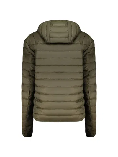 Cavalli Class Quilted Hooded Jacket In Green
