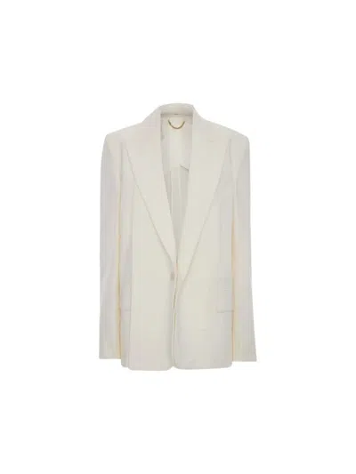 Victoria Beckham Wool-blend Blazer In Neutral