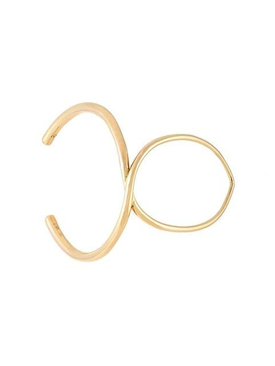 Shop Charlotte Chesnais Structured Bangle In Metallic