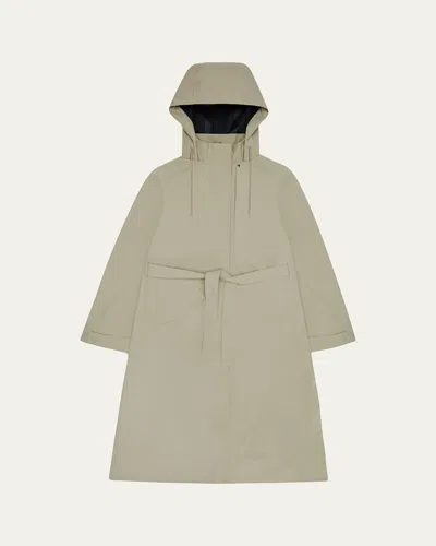 Rains Suva Waterproof Hard Shell Rain Coat With Removable Hood In Green