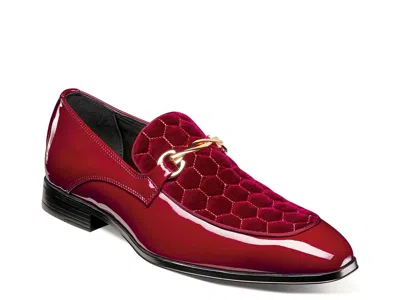 Stacy Adams Sprague Quilted Vamp Loafer In Burgundy