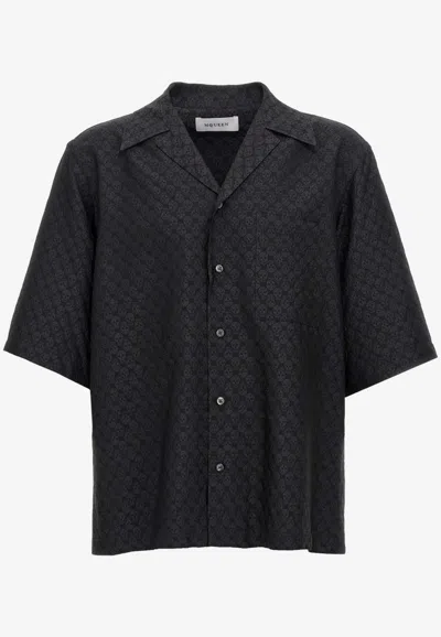 Alexander Mcqueen Viscose-blend Button-front Shirt In Black