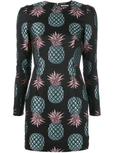 House Of Holland - Pineapple Fitted Dress  In Black