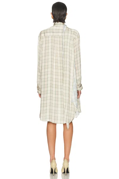 Acne Studios Checked Viscose Mini Shirt Dress In White
