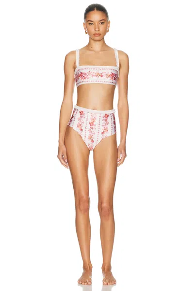 Agua By Agua Bendita Nopaul Floral-printed Stretch Recycled Bikini Briefs In Pink
