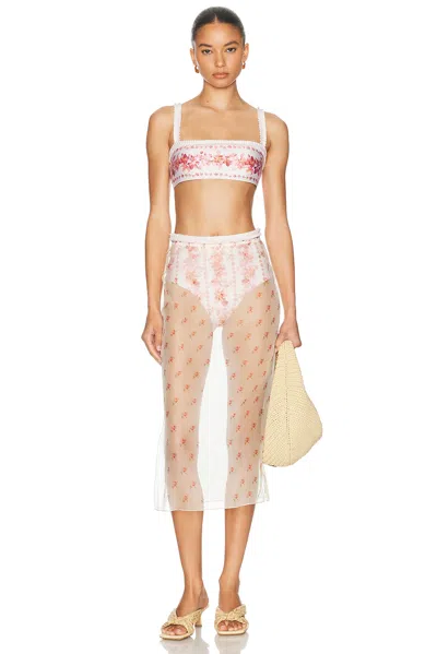 Agua By Agua Bendita Nopaul Floral-printed Stretch Recycled Bikini Briefs In Pink
