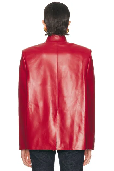 Khaite Dolso Single-breasted Leather Cape Jacket In Red