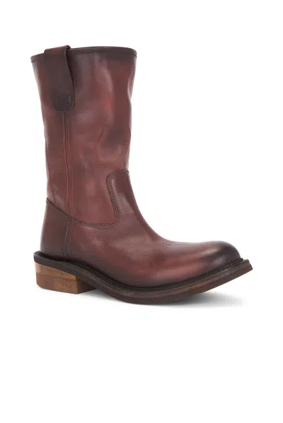 Miu Miu Work Boot In Burgundy
