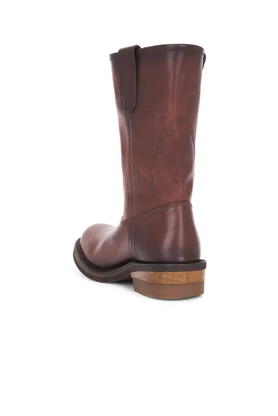 Miu Miu Work Boot In Burgundy