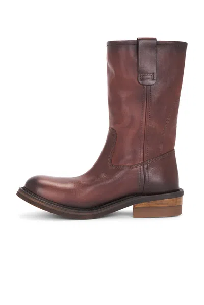Miu Miu Work Boot In Burgundy