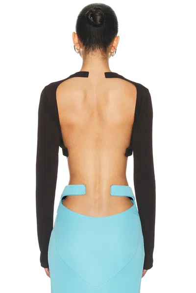 Tom Ford Backless Cropped Top In Brown