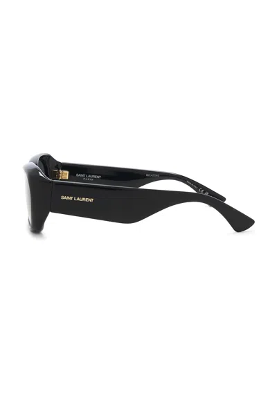 Saint Laurent Bold Injected Rectangular Sunglasses In Black