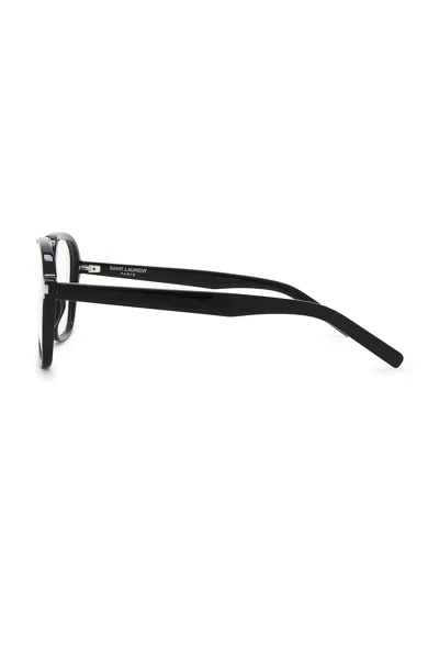 Saint Laurent Corner Angle Rectangular Optical Eyeglasses In Red